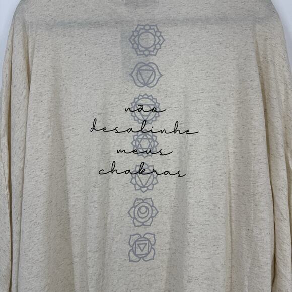 Nogah Chakras Kimono Top O/S Natural Ivory Linen Blend NEW Art to wear - Picture 3 of 12